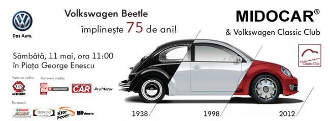 Volkswagen Beetle MIDOCAR Bucuresti parada 75 ani